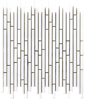 Project Deco Thassos Sticks Natural Stone Mosaic Tile (11.3"x11.7" Sheet)