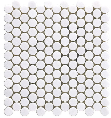 Project Deco Thassos Penny Round Natural Stone Mosaic Tile (12.2"x12.4" Sheet)