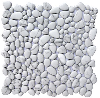 Project Deco Endura Arabescato Pebble Mosaic Tile (12"x12" Sheet)