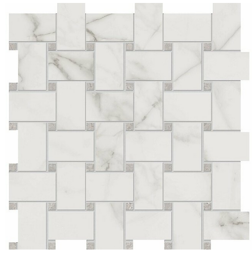 Edimax - Velvet White Porcelain Basketweave Mosaic Tile (12"x12" Sheet)