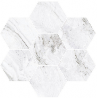 Vallelunga - 2" Nova Porcelain Esagona T-30 Mosaic Tile (Polished Finish - 11.8"x11.8" Sheet)