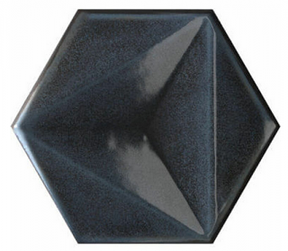 Settecento - 6"x7" Chroma Grafite Hexagon Glossy Ceramic Wall Tile