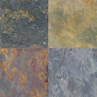 12"x12" Multi Color Natural Slate Tile