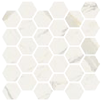 Fioranese - Marmorea Bianco Calacatta Esagona Porcelain Mosaic Tile (Polished Finish - 12"x12" Sheet)