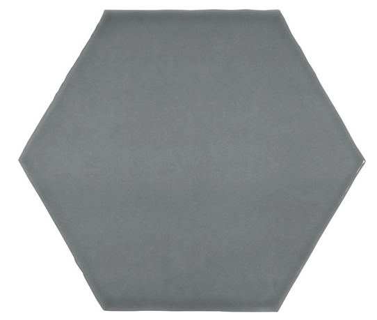 Anatolia - 6" Teramoda Charcoal Ceramic Wall Hexagon Tile (Glossy Finish)
