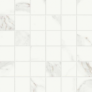 Unicom Starker - 2"x2" Muse STATUARIO Polished Porcelain Mosaic Tile (12"x12" Sheet)