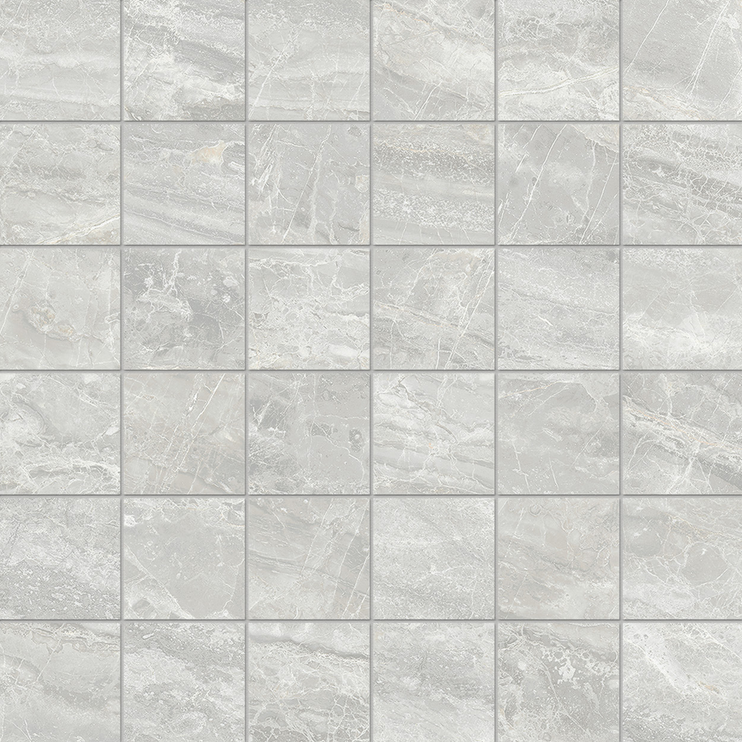 Unicom Starker - 2"x2" Cosmic Grey Polished Porcelain Mosaic Tile (12"x12" Sheet)