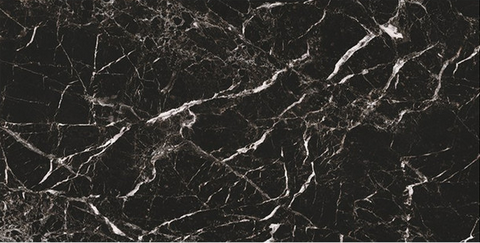 Milestone - 12"x24" Marbles MARMO NERO Polished Porcelain Tile (Rectified Edges)