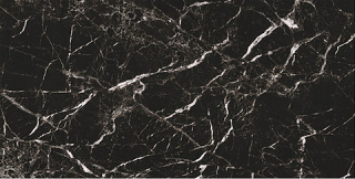 Milestone - 12"x24" Marbles MARMO NERO Polished Porcelain Tile (Rectified Edges)