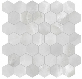 Anatolia - 2" Plata Onyx Crystallo Polished Porcelain Hexagon Mosaic Tile (12"x12" Sheet)