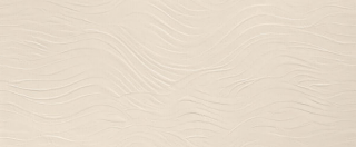 Happy Floors - 20"x48" B-Natural Kaolin Wave Ceramic Wall Tile (Matte Finish)