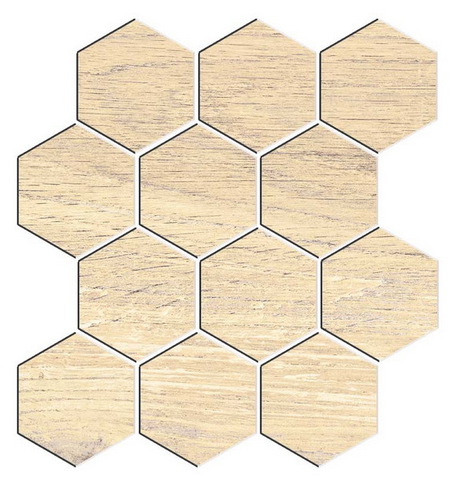 Edimax Astor - W3 Burl Honey Porcelain Hexagon Mosaic Tile (Matte Finish - 12"x13" Sheet)