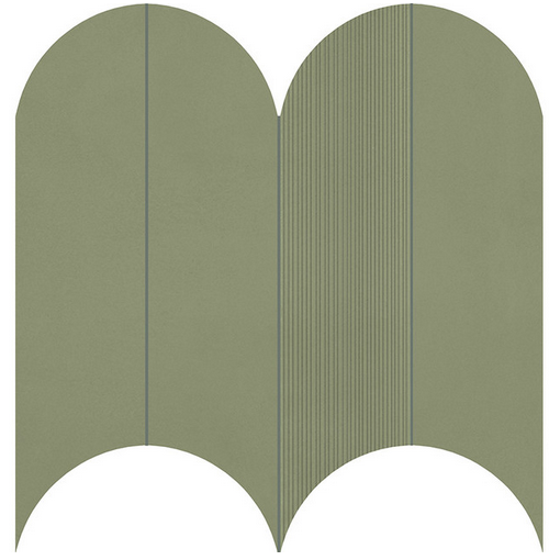 Marca Corona - 15"x12-1/2" Multiforme MUSCHIO TESSERE VOLTA Deco Wall TIle (Matte Finish)