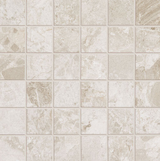 Happy Floors - 2"x2" Mun WHITE Porcelain Mosaic Tile (Matte Finish - 12"x12" Sheet)