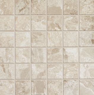 Happy Floors - 2"x2" Mun BEIGE Porcelain Mosaic Tile (Matte Finish - 12"x12" Sheet)