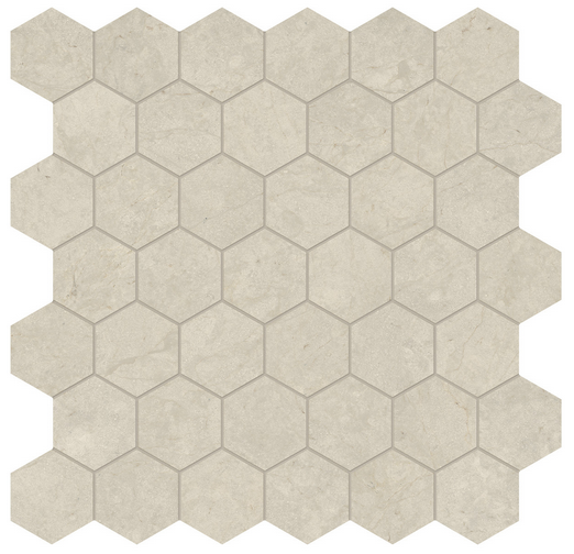 2" Tierra Halo Hexagon Honed Limestone Mosaic Tile