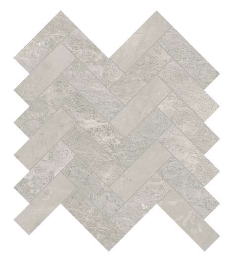 1.25"x4" Anciano Grigio Herringbone Honed Marble Mosaic Tile