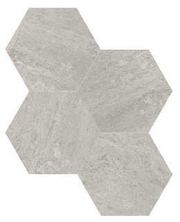 6" Anciano Grigio Hexagon Honed Marble Mosaic Tile