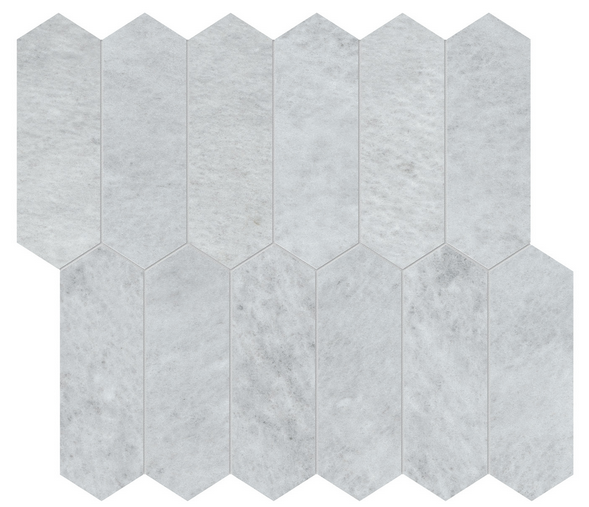 2"x6" Aura Fresca Picket Honed Marble Mosaic Tile