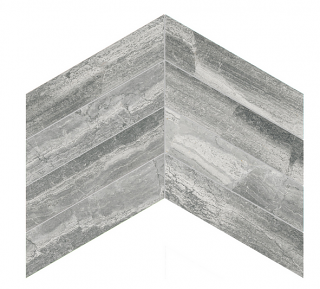 2"x8.5" VOLCANA NOTTE Chevron Honed Marble Mosaic Tile