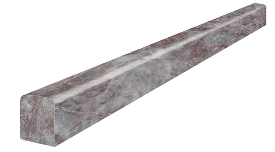 1/2"x12" SERENO BURGUNDY Honed Marble Deco Bar