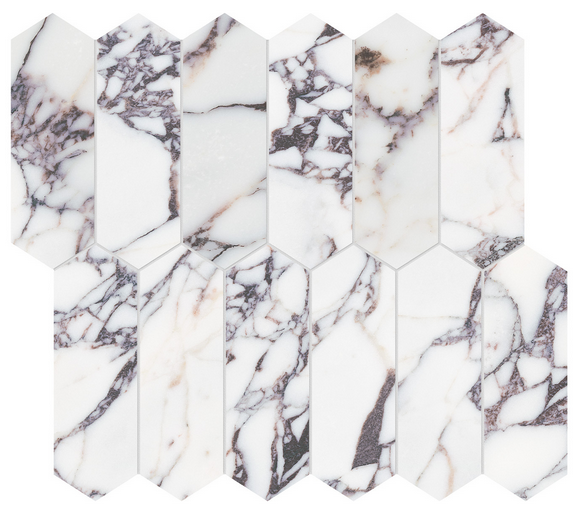 2"x6" VIOLA ROCCIA Picket Honed Marble Mosaic Tile