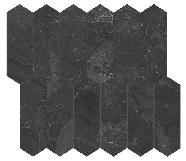 2"x6" GALAXIA NERO Picket Polished Marble Mosaic Tile