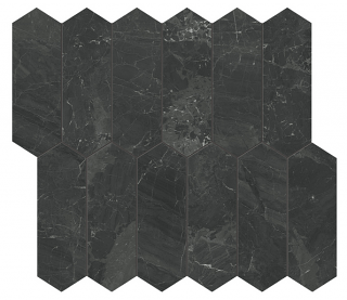 2"x6" GALAXIA NERO Picket Polished Marble Mosaic Tile