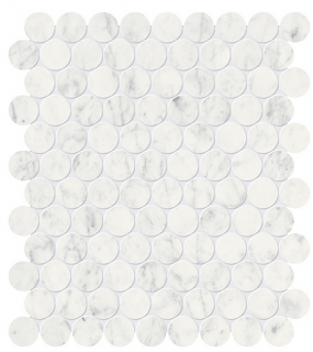 1.25" ETERNA BIANCO Penny Round Honed Marble Mosaic Tile