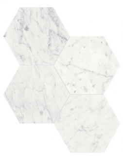 6" ETERNA BIANCO Hexagon Polished Marble Mosaic Tile