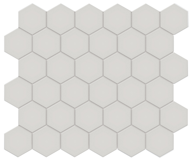 Anatolia - 2" Soho Halo Grey Glazed Porcelain Hexagon Mosaic Tile (Matte Finish)