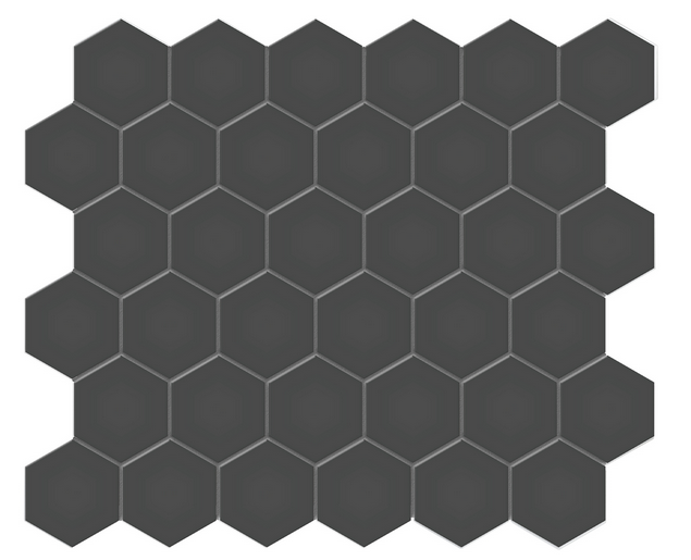 Anatolia - 2" Soho Retro Black Glazed Porcelain Hexagon Mosaic Tile (Matte Finish)