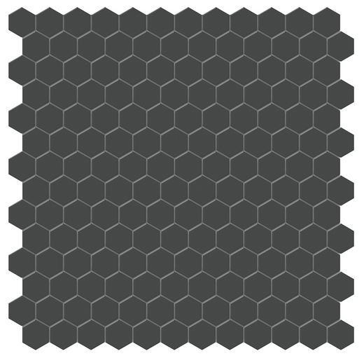 Anatolia - 1" Soho Retro Black Glazed Porcelain Hexagon Mosaic Tile (Matte Finish)