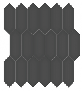 Anatolia - 2"x5" Soho Retro Black Glazed Porcelain Picket Mosaic Tile (Matte Finish)