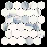 Gazzini - 2" ATLANTIC BLUE Polished Porcelain Hexagon Mosaic Tile (10.5"x11" Sheet)