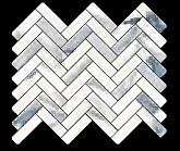 Gazzini - ATLANTIC BLUE Porcelain Herringbone Mosaic Tile (Matte Finish - 11"x13" Sheet)