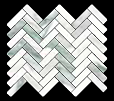 Gazzini - CALACATTA EMERALD Porcelain Herringbone Mosaic Tile (Matte Finish - 11"x13" Sheet)