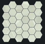 Gazzini - 2" PREMIUM ONIX Hexagon Polished Porcelain Mosaic Tile (0.86 S/F Per Sheet)