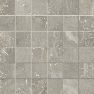 Unicom Starker - 2"x2" Muse GREY MARBLE Polished Porcelain Mosaic Tile (12"x12" Sheet)