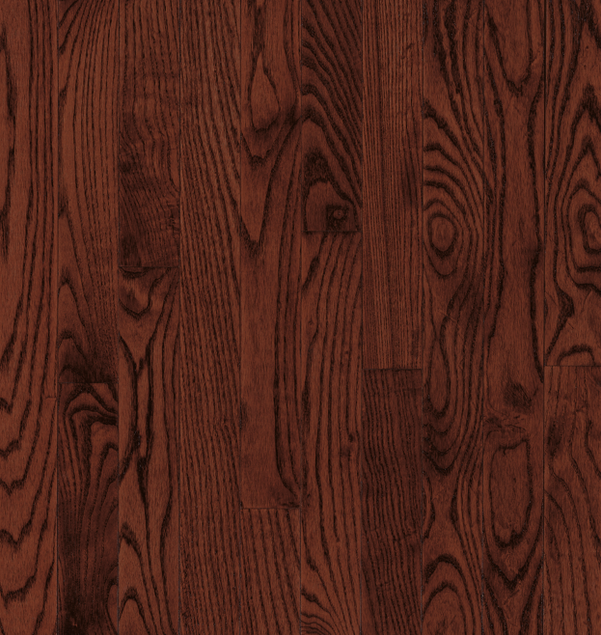 Hartco - Yorkshire 3/4" thick x 2-1/4" wide CHERRY SPICE Solid Oak Hardwood Flooring (Medium Gloss)