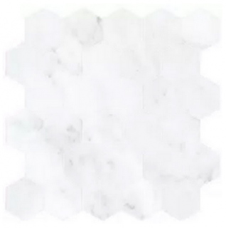 MileStone - 2" Jem ADAGIO WHITE Matte Porcelain Hexagon Mosaic Tile (10 Pc. Pack - 12"X12" Sheets)