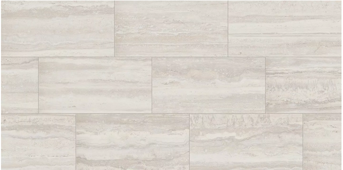 MileStone - 12"x24" Lith LEGACY WHITE Porcelain Tile (Matte Finish - Rectified Edges)