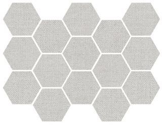 Happy Floors - 3"x3" Fibra SILVER Porcelain Hexagon Mosaic Tile (Matte Finish - 12"x14" Sheet)