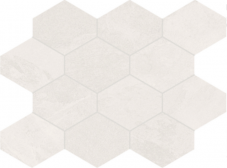 Unicom Starker - Brazilian Slate Oxford White Porcelain Hexagon Mosaic Tile (Matte Finish - 10"x13" Sheet)