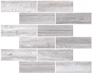 Iris - 2"x6" Zenit GREY Porcelain Mosaic Tile (Matte Finish - 11.8"x11.8" Sheet)