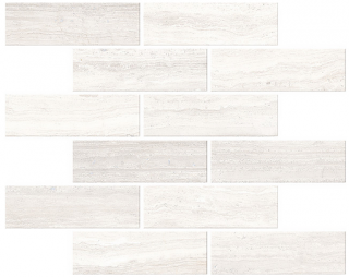 Iris - 2"x6" Zenit WHITE Porcelain Mosaic Tile (Matte Finish - 11.8"x11.8" Sheet)