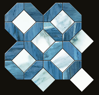 Gazzini - 3D Marbles POSITANO BLUE Porcelain Antique Lux Mosaic Tile (Honed Finish - 12"x12" Sheet)
