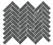 Gazzini - 3D Marbles NEW STYLE DARK Porcelain Herringbone Mosaic Tile (Honed Finish - 11"x13" Sheet)