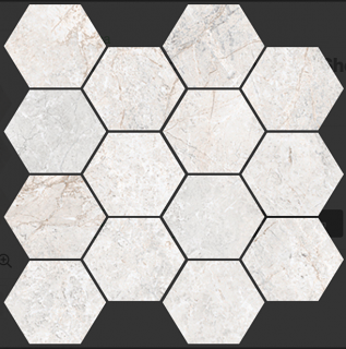 Happy Floors - Toscana PERLA Porcelain Hexagon Mosaic Tile (Matte Finish - 10"x14" Sheet)