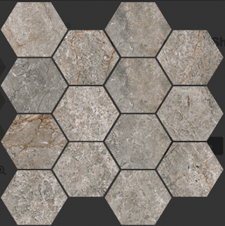Happy Floors - Toscana BEIGE Porcelain Hexagon Mosaic Tile (Matte Finish - 10"x14" Sheet)